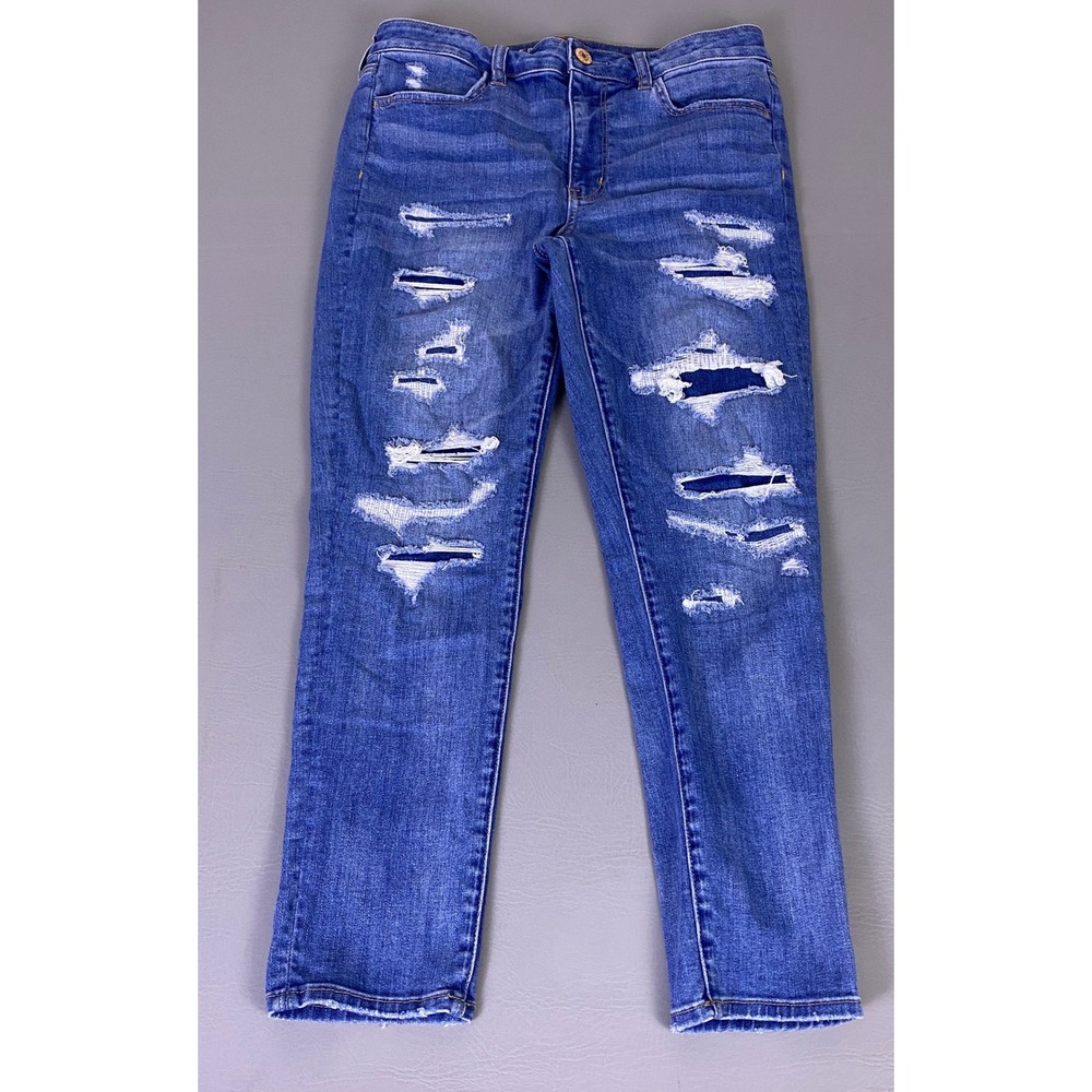 American Eagle Hi-Rise Jegging Jeans Women's 12 Regular Crop Blue‎ Super Stretch